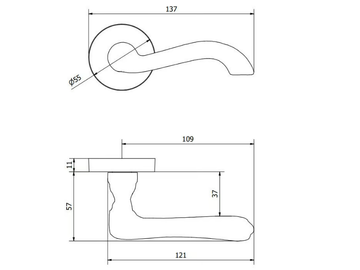 GAUDIUM MG3082 - Bronze door handle on rose by Fama International - view 3